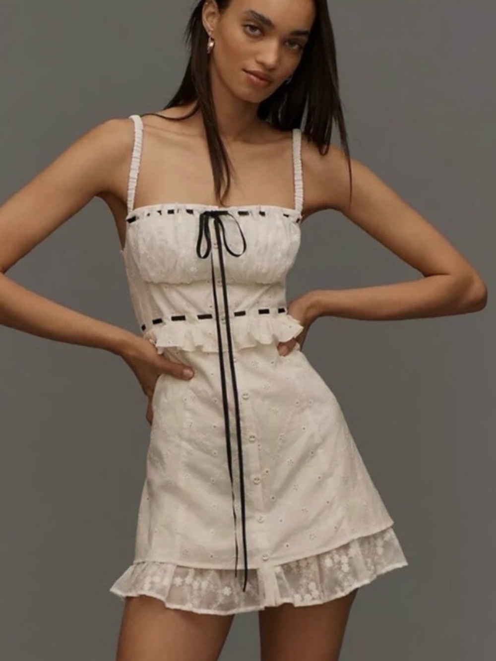 For Love And Lemons White Eyelet Mini Dress